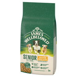 James Wellbeloved Senior 2 kg – sucha karma pełnoporcjowa dla starszych psów >7 lat, bogata w indyka i ryż